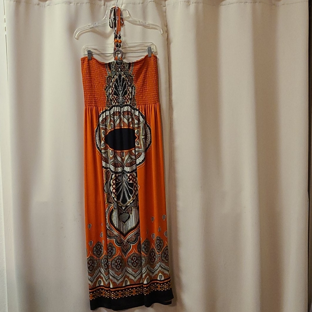 NWOT Strapless Dress with Necklace Attached